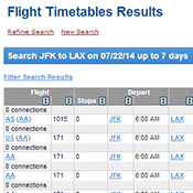 Flight Timetables Interface
